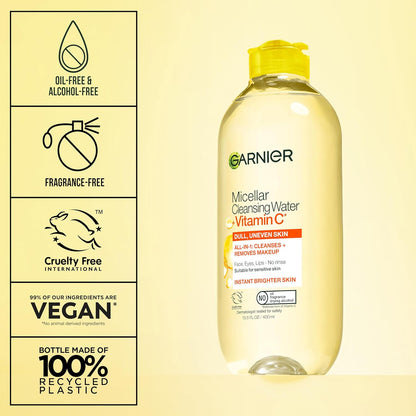 Garnier Micellar Water with Vitamin C – One-Step Cleanser for Uncluttered Skincare Routines