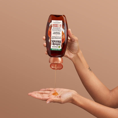 Garnier Whole Blends Smoothing Shampoo and Conditioner Set – Mindful Washday Routine for Stress-Relief and Frizz Control