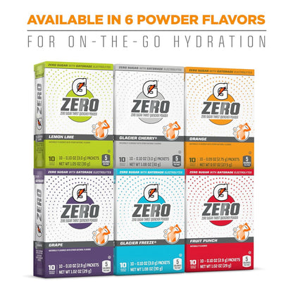 Gatorade G Zero Powder Packets – Daily Hydration Ritual for Home Workouts, Zero Sugar Electrolyte Mix