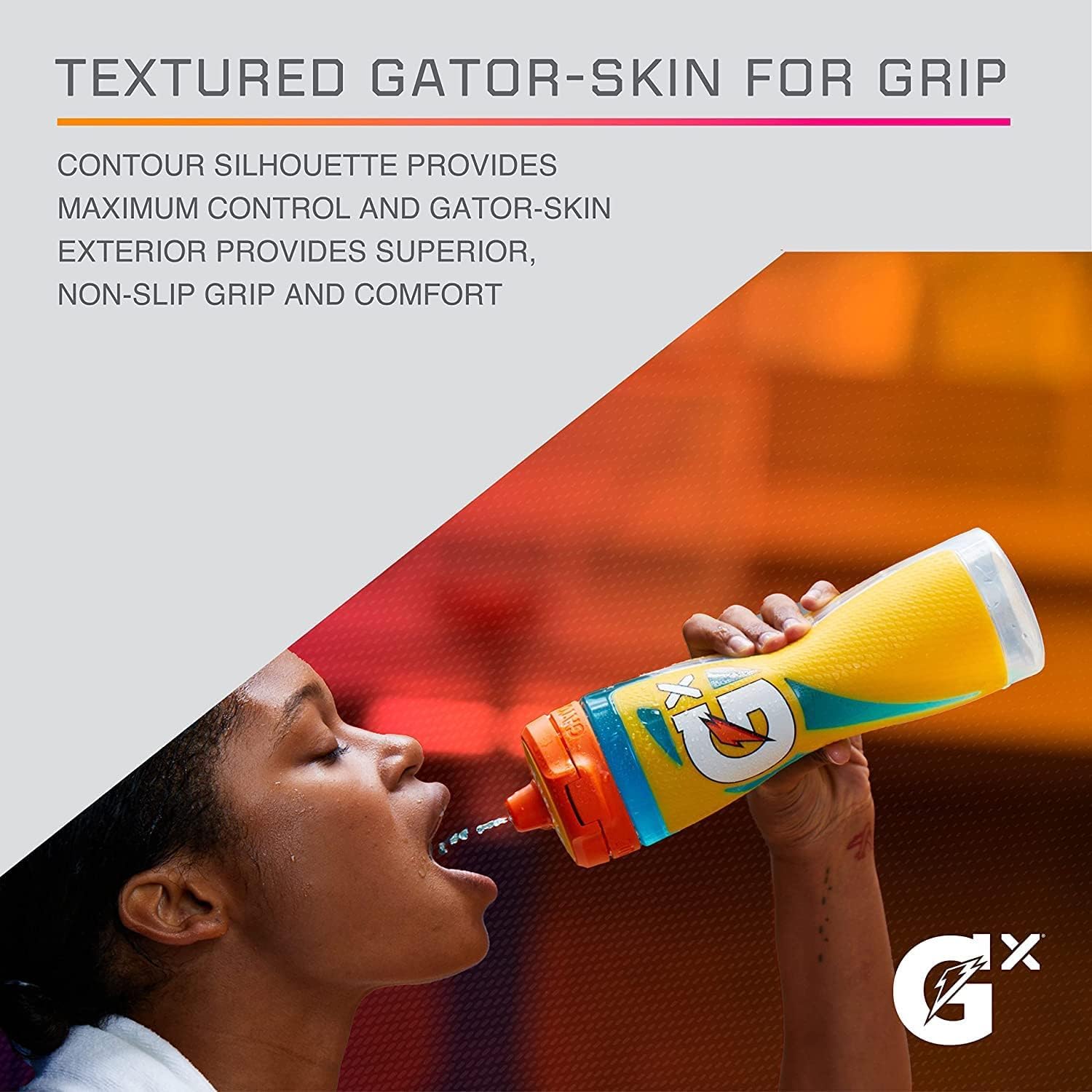 Gatorade Gx Squeeze Water Bottle for Outdoor Practices and Trail Hydration, 30oz High-Flow Flip Cap