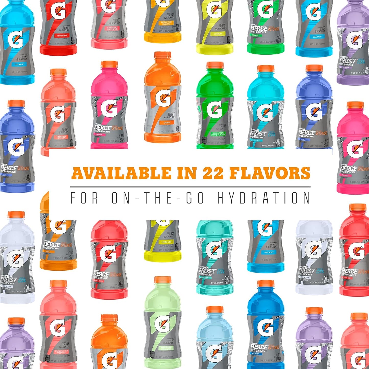 Gatorade Thirst Quencher Frost Variety Pack for Camping and Beach Days, 20 oz Bottles Pack of 12