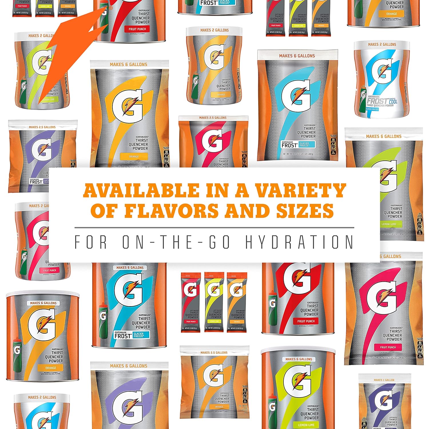 Gatorade Thirst Quencher Powder Sticks – Portable Hydration for Camping and Hiking Trips, 3 Flavor Variety Pack