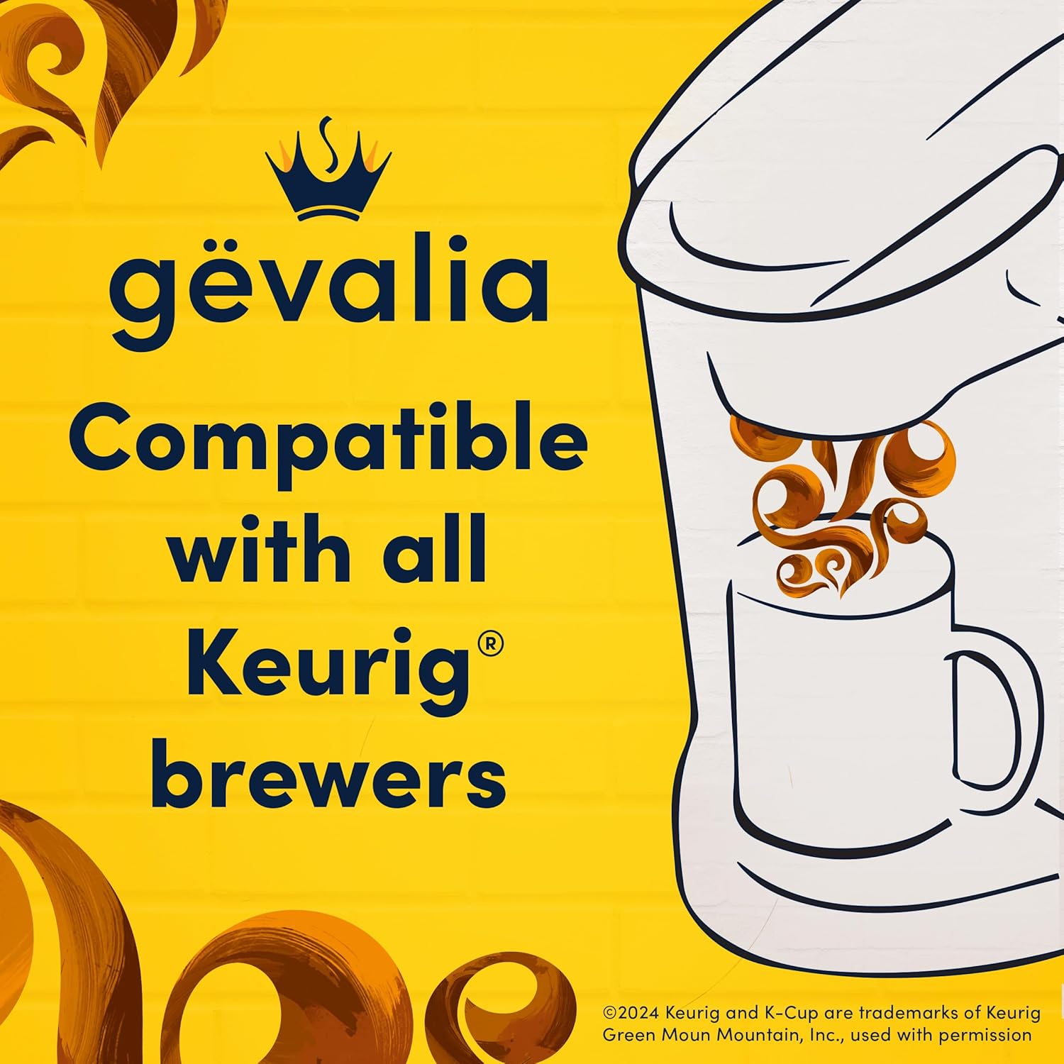 Gevalia Caramel Macchiato K-Cup Pods and Froth Packets – Clean Countertop Coffee for Intentional Kitchens, 2-Step Single Serve