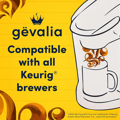 Gevalia Caramel Macchiato K-Cup Pods and Froth Packets – Clean Countertop Coffee for Intentional Kitchens, 2-Step Single Serve