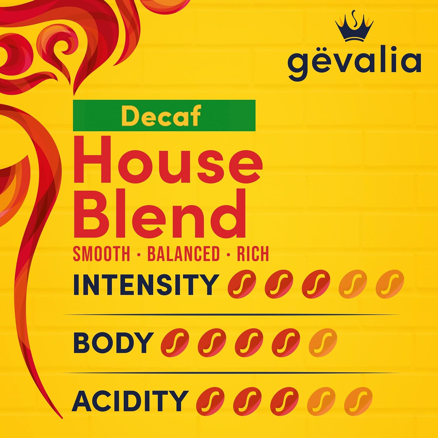 Gevalia House Blend Decaf Ground Coffee – Afternoon Focus Brew for Home Office, 12 oz Bag