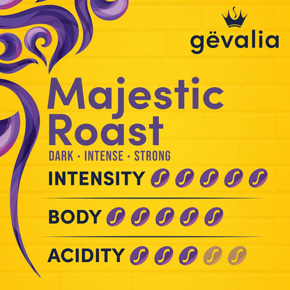 Gevalia Majestic Roast K-Cup Coffee Pods – Premium Swedish Heritage Blend, Bold Dark Roast Single-Serve for Elegant Kitchens