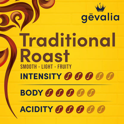Gevalia Traditional Roast Mild Light Roast Ground Coffee – Swedish-Heritage Premium Coffee for the Elegant Home Kitchen