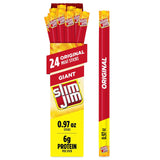 Slim Jim Giant Smoked Meat Sticks – Father's Day Snack Box for Dad, 24 Count Original Flavor