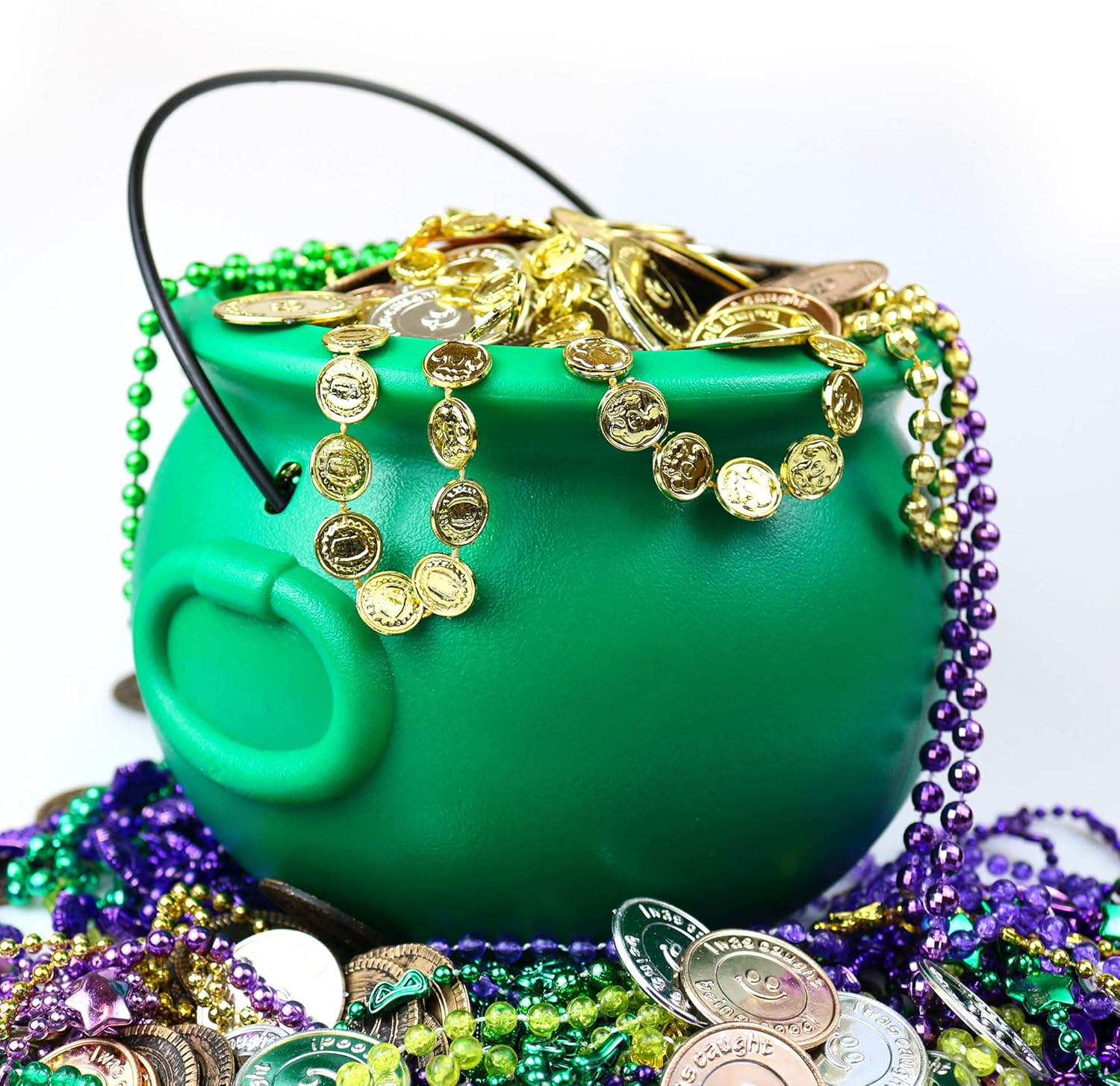 GIFTEXPRESS 8" Portable Green Cauldron – Lightweight Bowl for Patio Parties, Parade Routes & Outdoor St Patrick's Day Celebrations