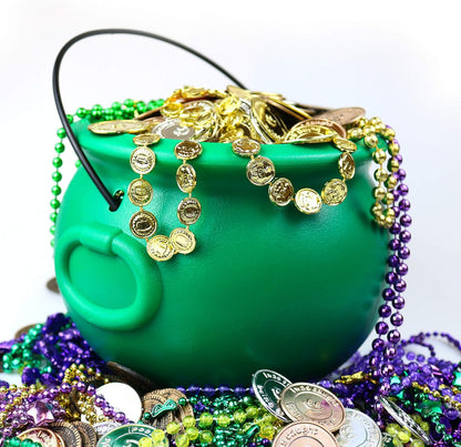 GIFTEXPRESS 8" Portable Green Cauldron – Lightweight Bowl for Patio Parties, Parade Routes & Outdoor St Patrick's Day Celebrations
