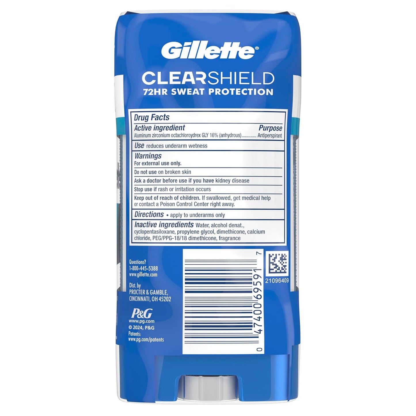 Gillette Clear Gel Antiperspirant – Uncluttered Bathroom Staple for Men, Invisible 3.8 oz Pack of 3