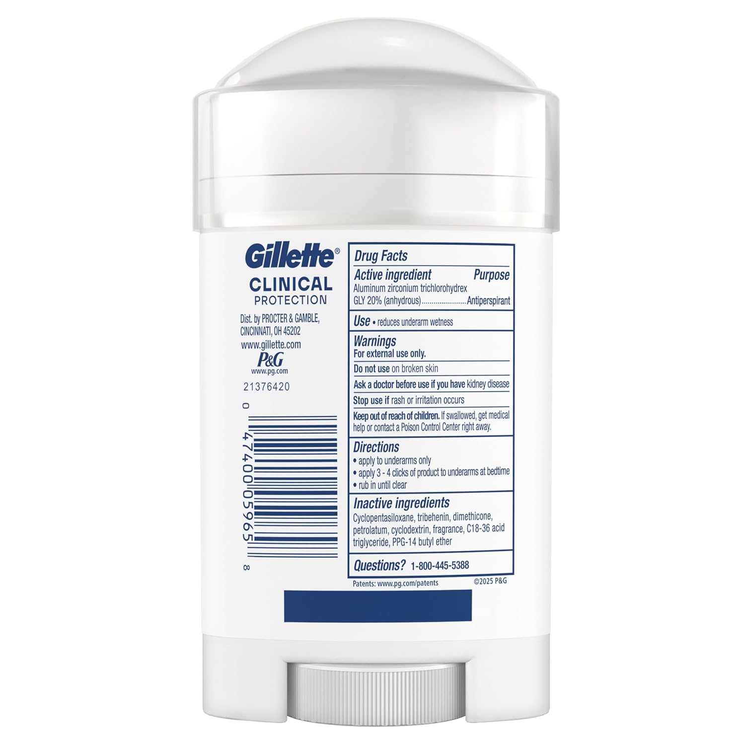 Gillette Clinical Antiperspirant and Deodorant for Men – All-Day Office Confidence, 100-Hour Sweat and Odor Control