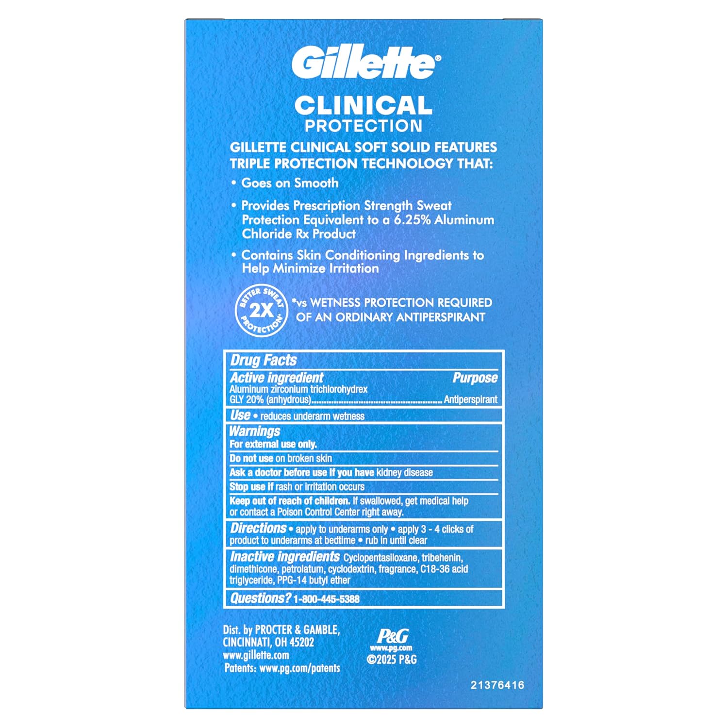 Gillette Clinical Antiperspirant for Men – 100-Hour Sweat Control for Focused, All-Day Work