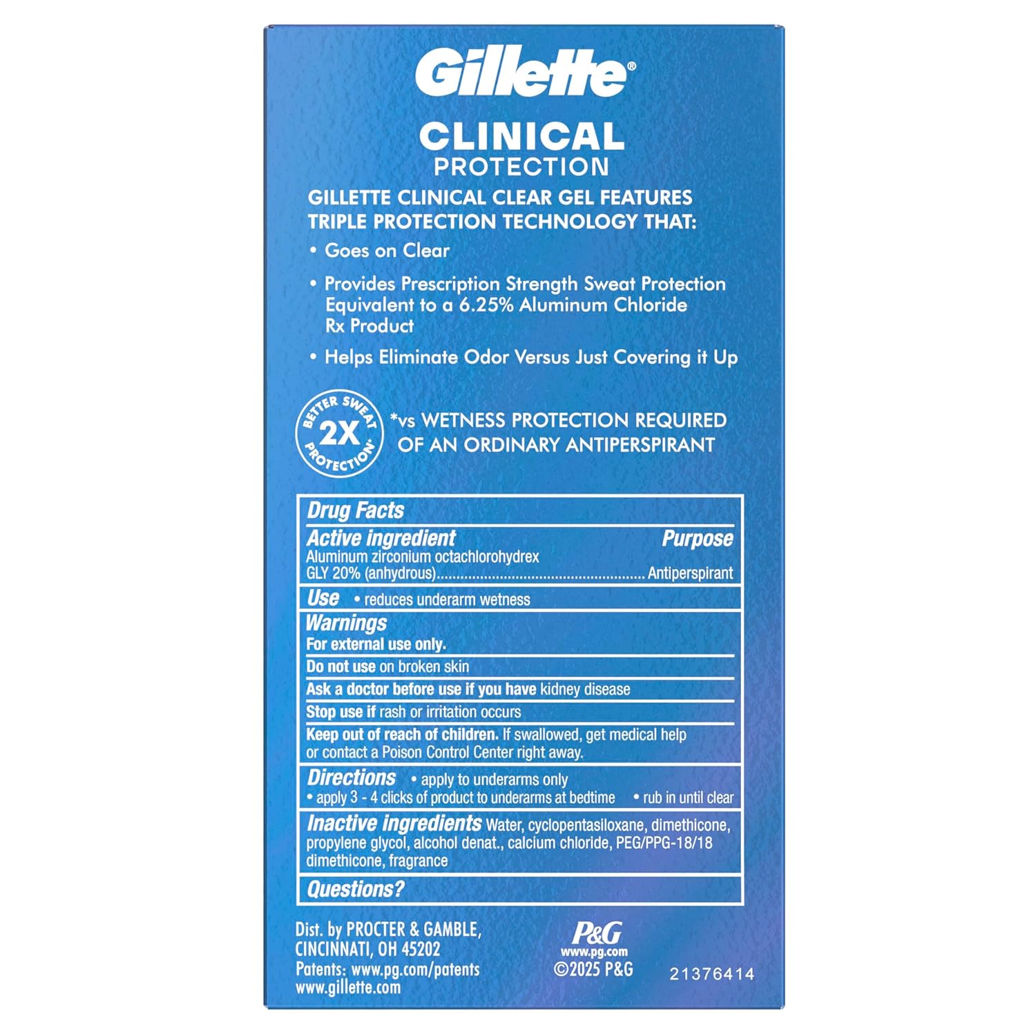 Gillette Clinical Antiperspirant for Men – All-Day Sweat Control to Stay Focused at Work
