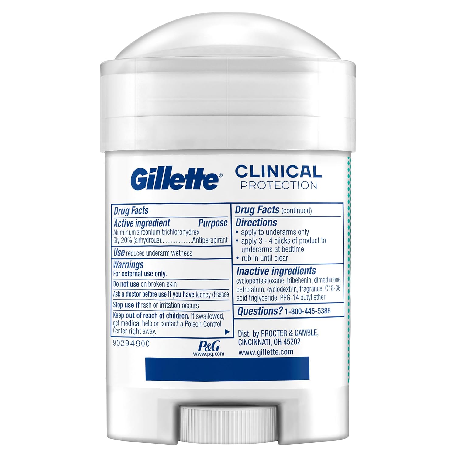 Gillette Clinical Antiperspirant for Men – Nightly Wellness Routine, 72HR Sweat & Odor Control
