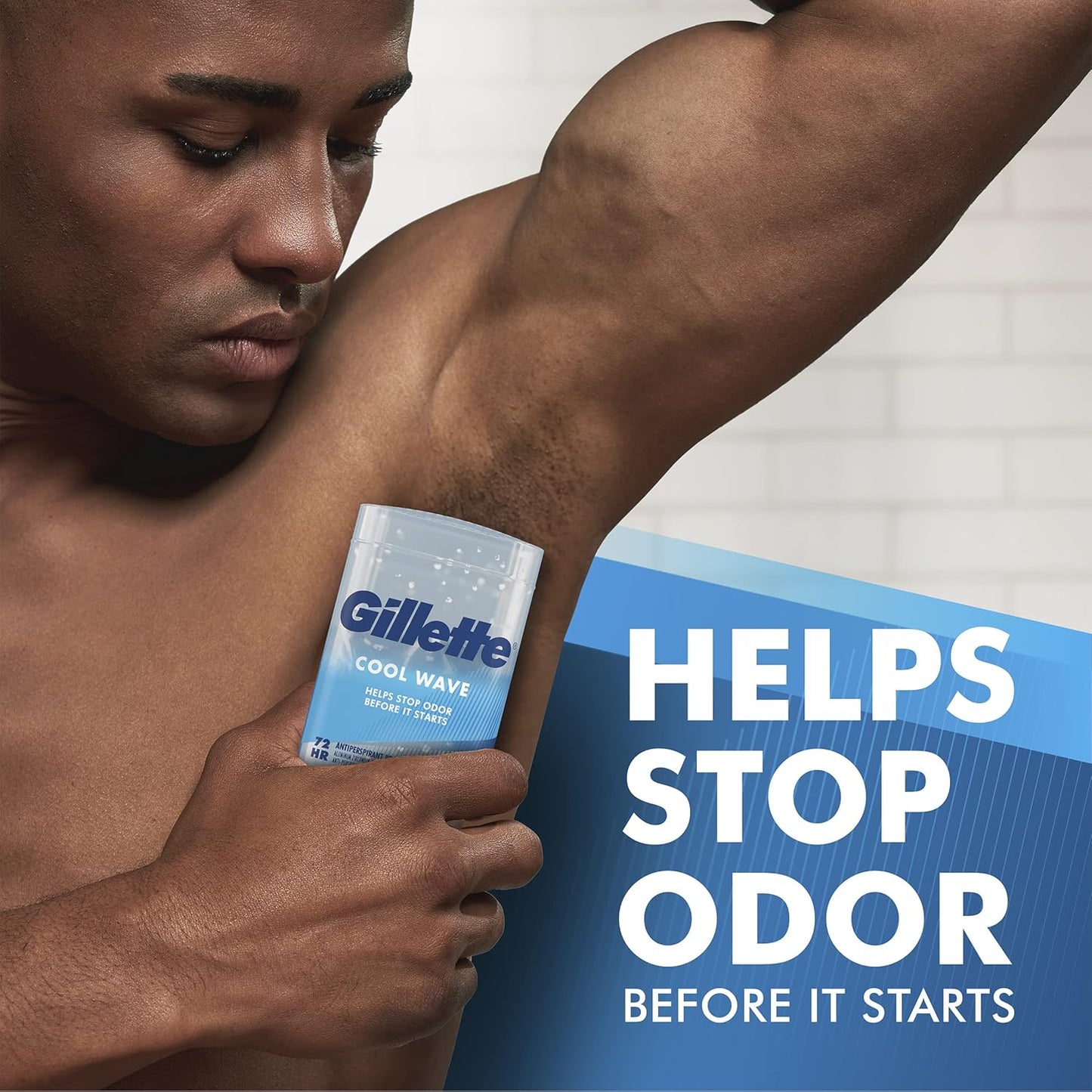 Gillette Clinical Strength Antiperspirant for Men, Cool Wave Clear Gel 72hr Sweat Control, Nightly Grooming Ritual for Self-Care Focused Professionals (Pack of 4)