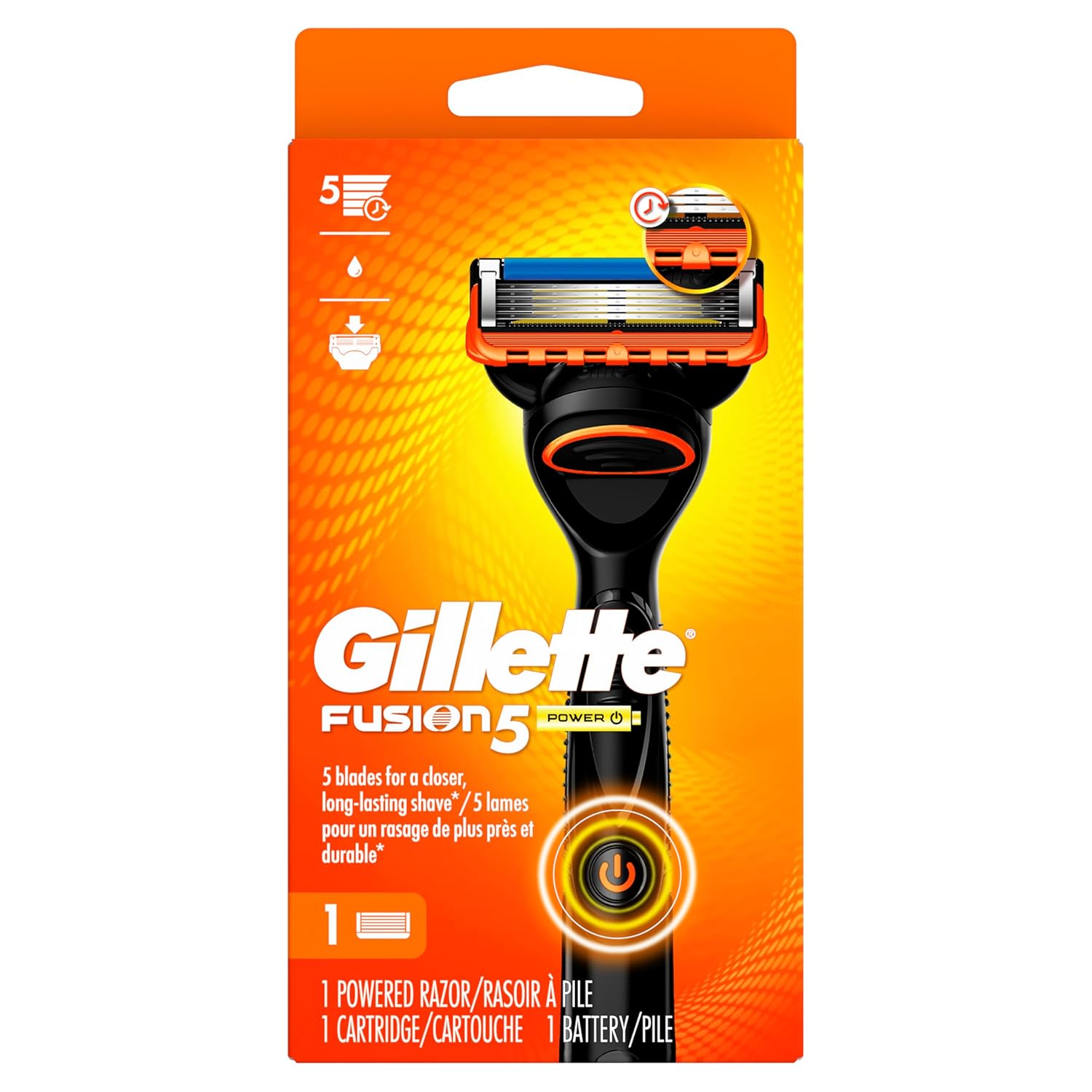 Gillette Fusion5 Power Razor for Men – Sensitive Skin Shaving Ritual, Micro-Pulse Glide for Less Irritation