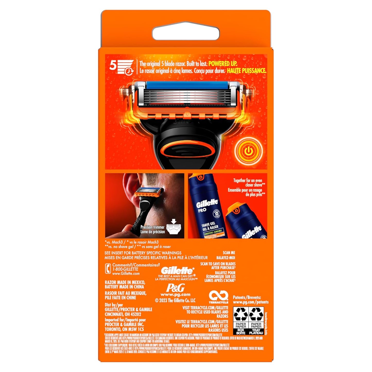 Gillette Fusion5 Power Razor for Men – Sensitive Skin Shaving Ritual, Micro-Pulse Glide for Less Irritation