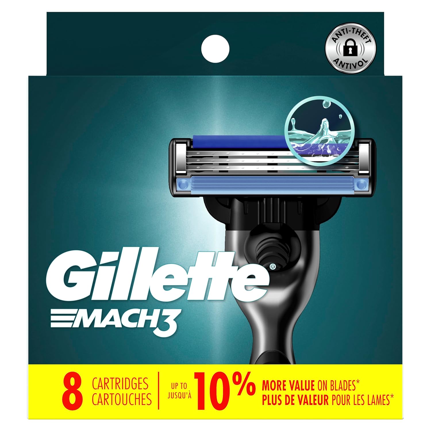 Gillette Mach3 Razor Refills for Men, 8 Lubrastrip Cartridges for an Irritation-Free Shave Ritual