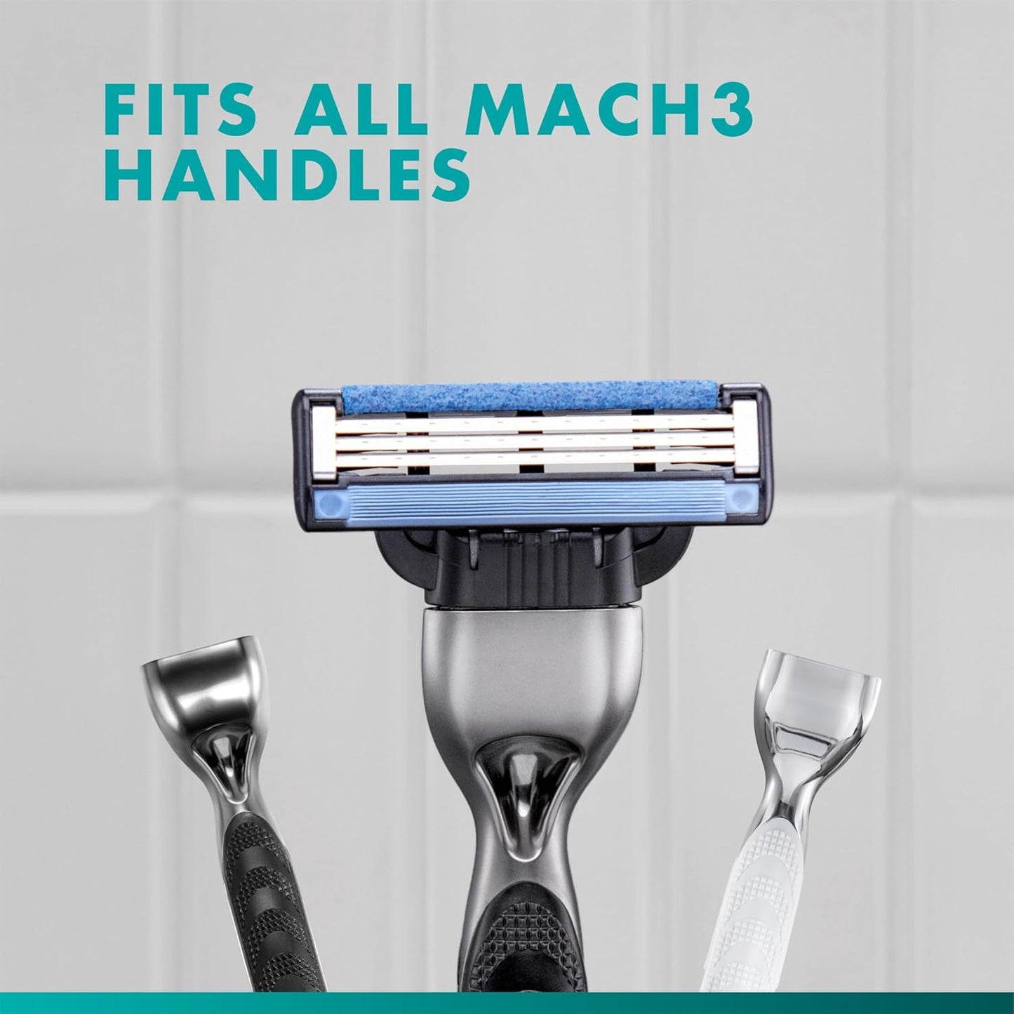Gillette Mach3 Sensitive Razor – Calming Daily Shave Ritual for Men, 10 Lubricated 3-Blade Refills
