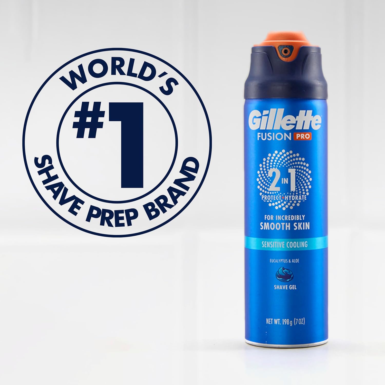 Gillette PRO Shaving Gel for Men – Practical Father's Day Gift Twin Pack, Sensitive Skin Menthol Cooling Shave Gel 14oz Total
