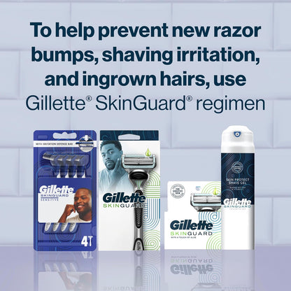 Gillette SkinGuard Men's Razor Refills – Sensitive Skin Self-Care Shave, 4 Blades for Daily Comfort