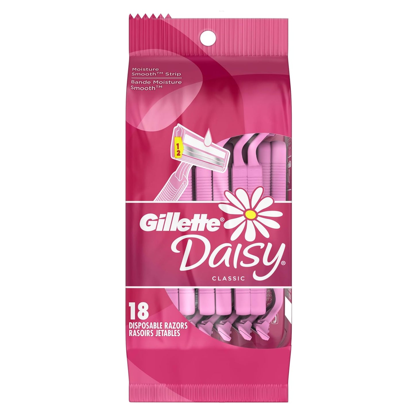 Gillette Venus Daisy Razor Gift Pack – 18 Count Disposable Shavers for Women, Thoughtful Self-Care Present