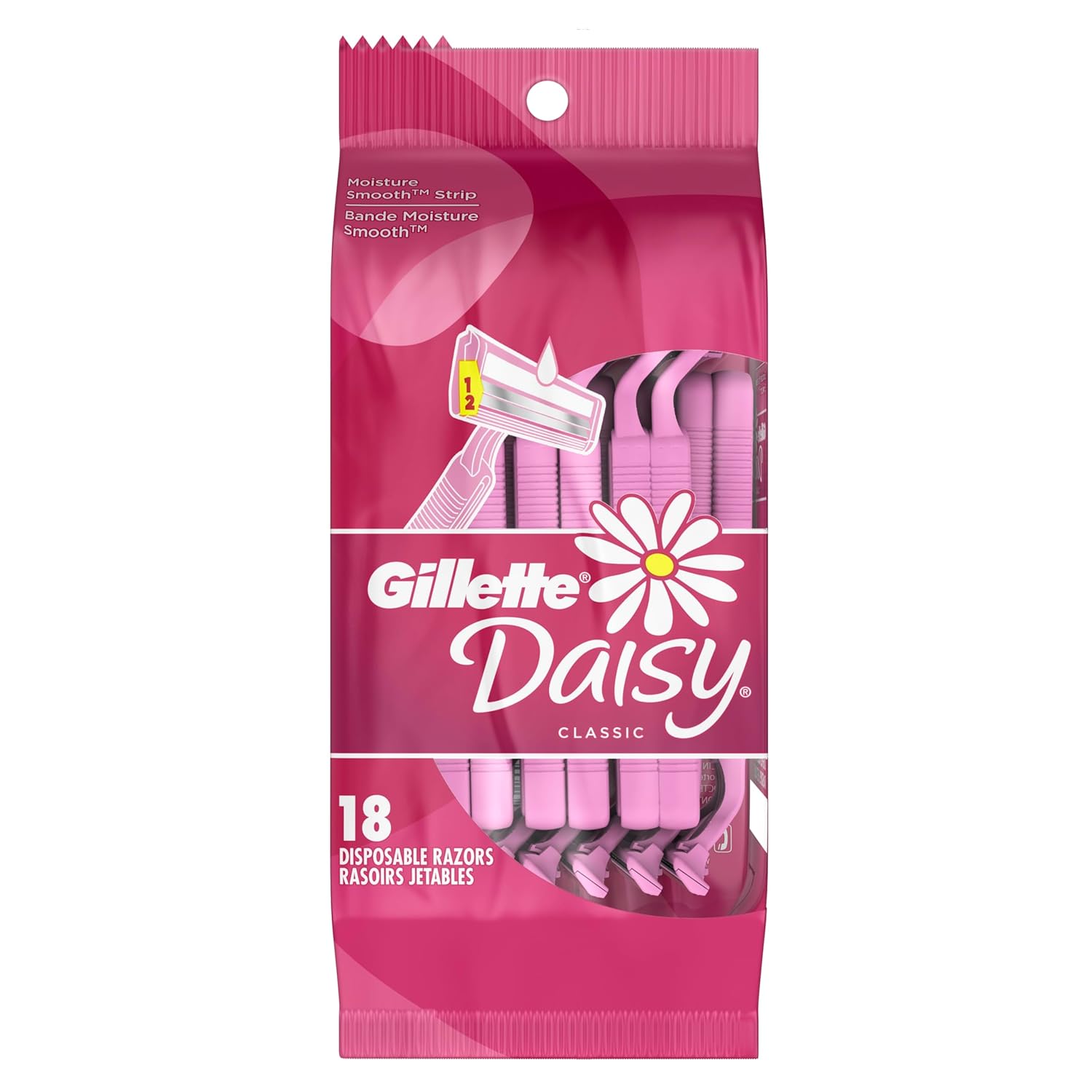 Gillette Venus Daisy Razor Gift Pack – 18 Count Disposable Shavers for Women, Thoughtful Self-Care Present