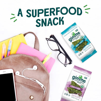 Gimme Organic Seaweed Snack – 5g Single-Serve Packs Perfect for School Lunchboxes and After-School Snacks