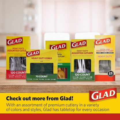 Glad Clear Disposable Cutlery Set – Office Break Room Utensils for Company Lunches and Catered Meetings