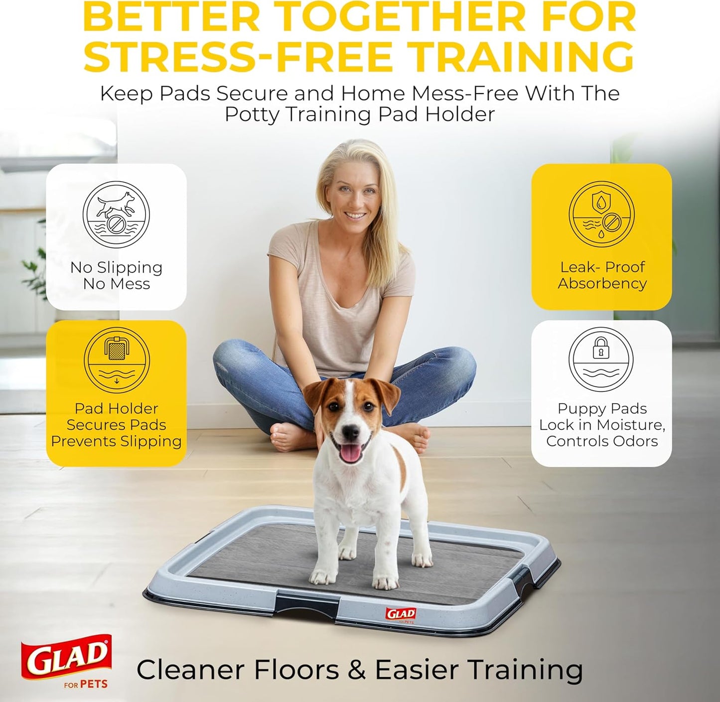 Glad for Pets Black Charcoal Puppy Pads - Odor-Control Wellness for Housebreaking, 23 x 23 in, 100 Count