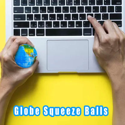 Globe Squad Latex-Free Earth Squeeze Balls – Calming Stress Relief for Mindfulness Corner and Therapy Clinic, 24 Pack