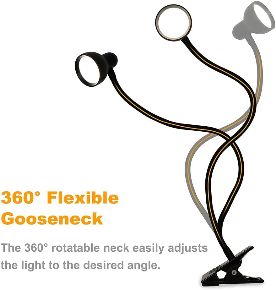 Glocusent Flexible Book Light - Cozy Housewarming Gift Idea, USB Clamp Reading Lamp for Bed Headboard