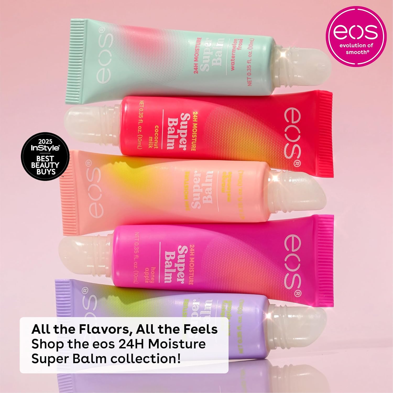 glossy finish with 0.35 fl oz twist-up balm format