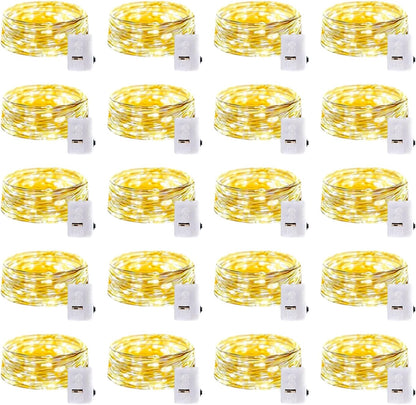 GlowNook Twinkle String Lights – Less-is-More Home Lighting, Subtle Warm White Glow with Single Steady Mode