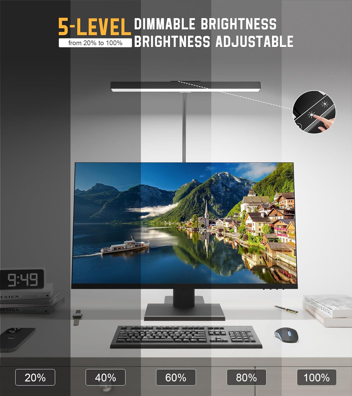 GlowStar LED Desk Lamp Gift for Her, Eye-Caring Dimmable Task Light for Birthday and Holiday Gifting