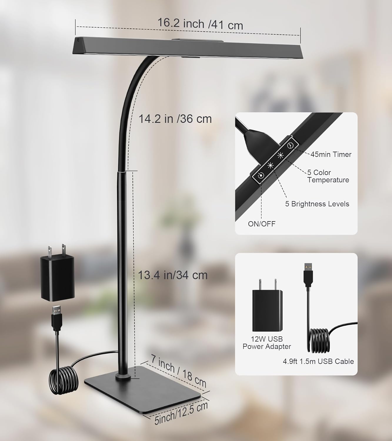 GlowStar LED Desk Lamp Gift for Her, Eye-Caring Dimmable Task Light for Birthday and Holiday Gifting