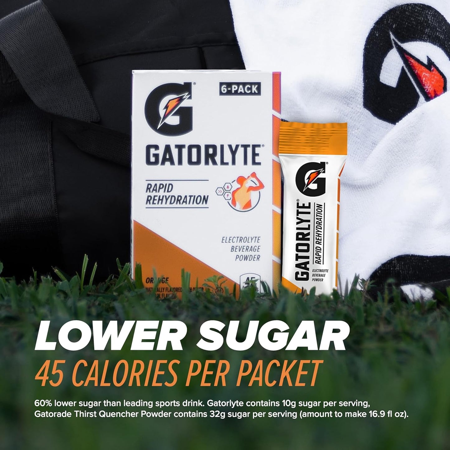 gluten-free, 45 calories per serving, powder form for portability and shelf stability
