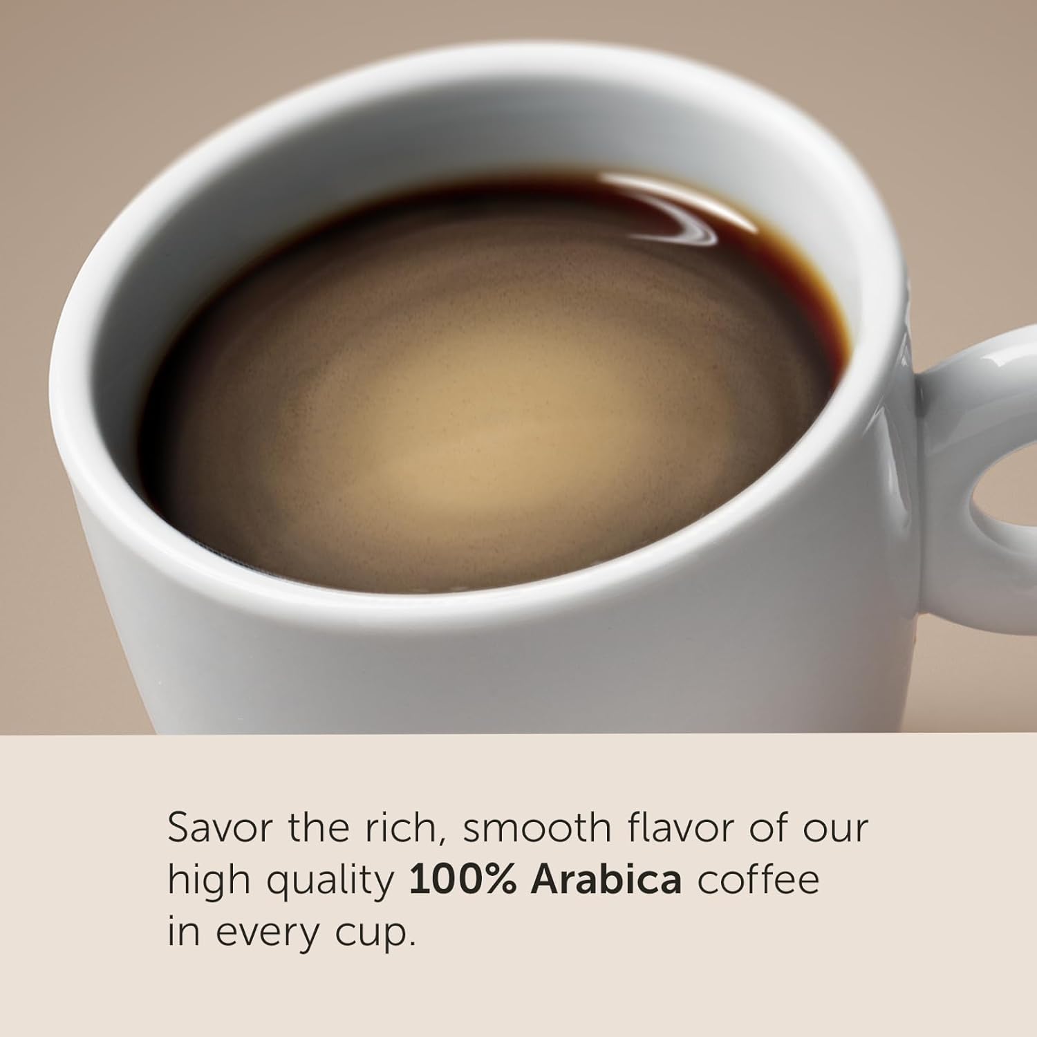 gluten-free, caffeinated, and made from top 1% arabica beans