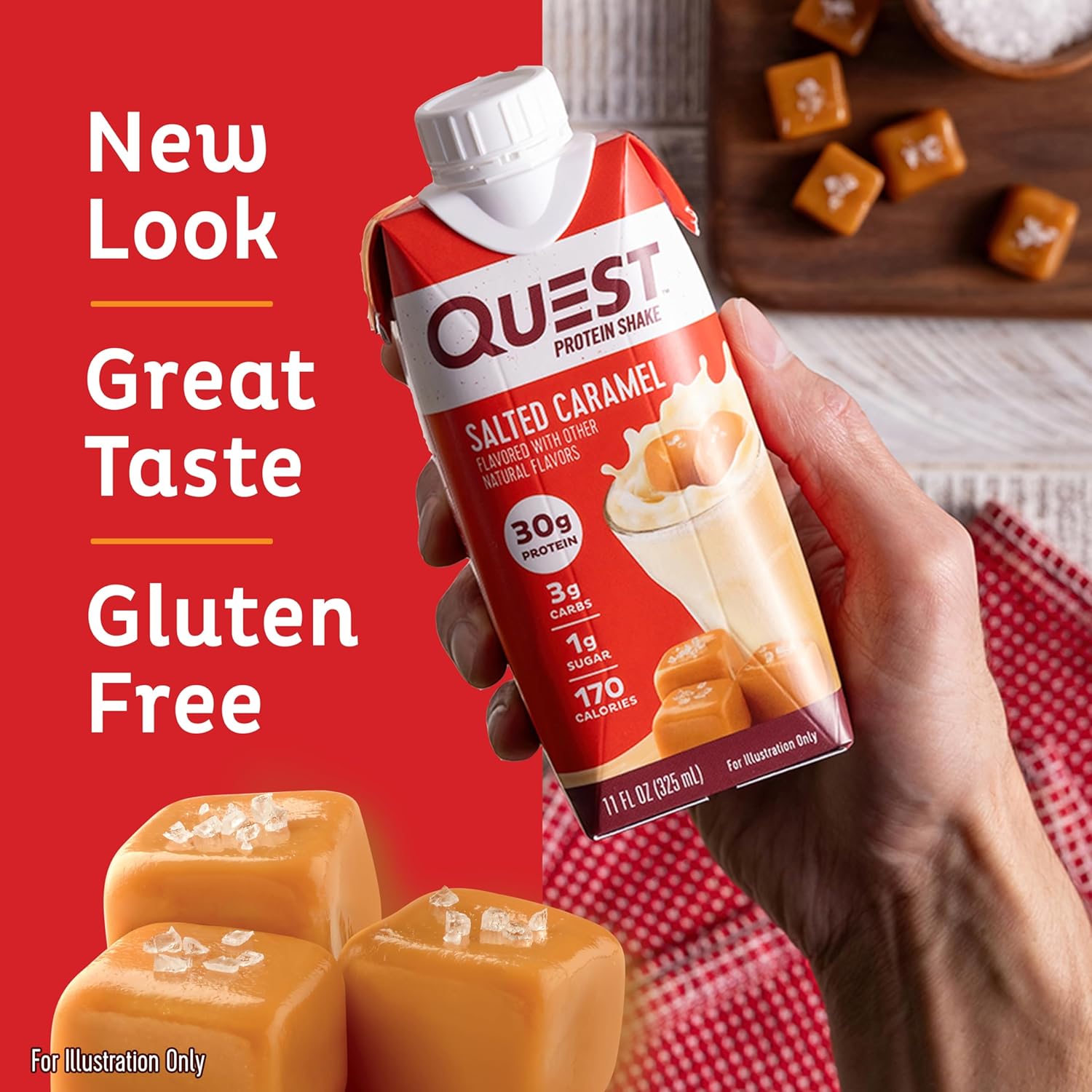 gluten-free formulation with vegetable oils, natural flavors, and sucralose-based sweetening