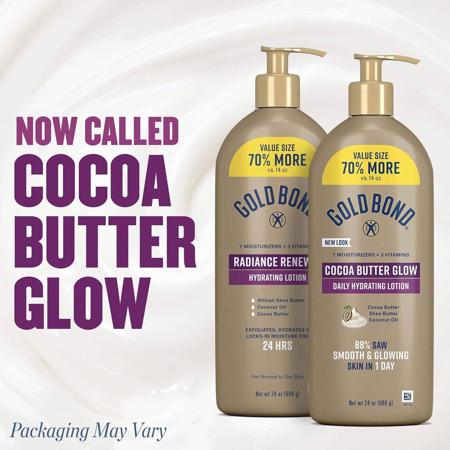 Gold Bond Cocoa Butter Glow Daily Hydrating Lotion for a Calming Post-Shower Self-Care Ritual