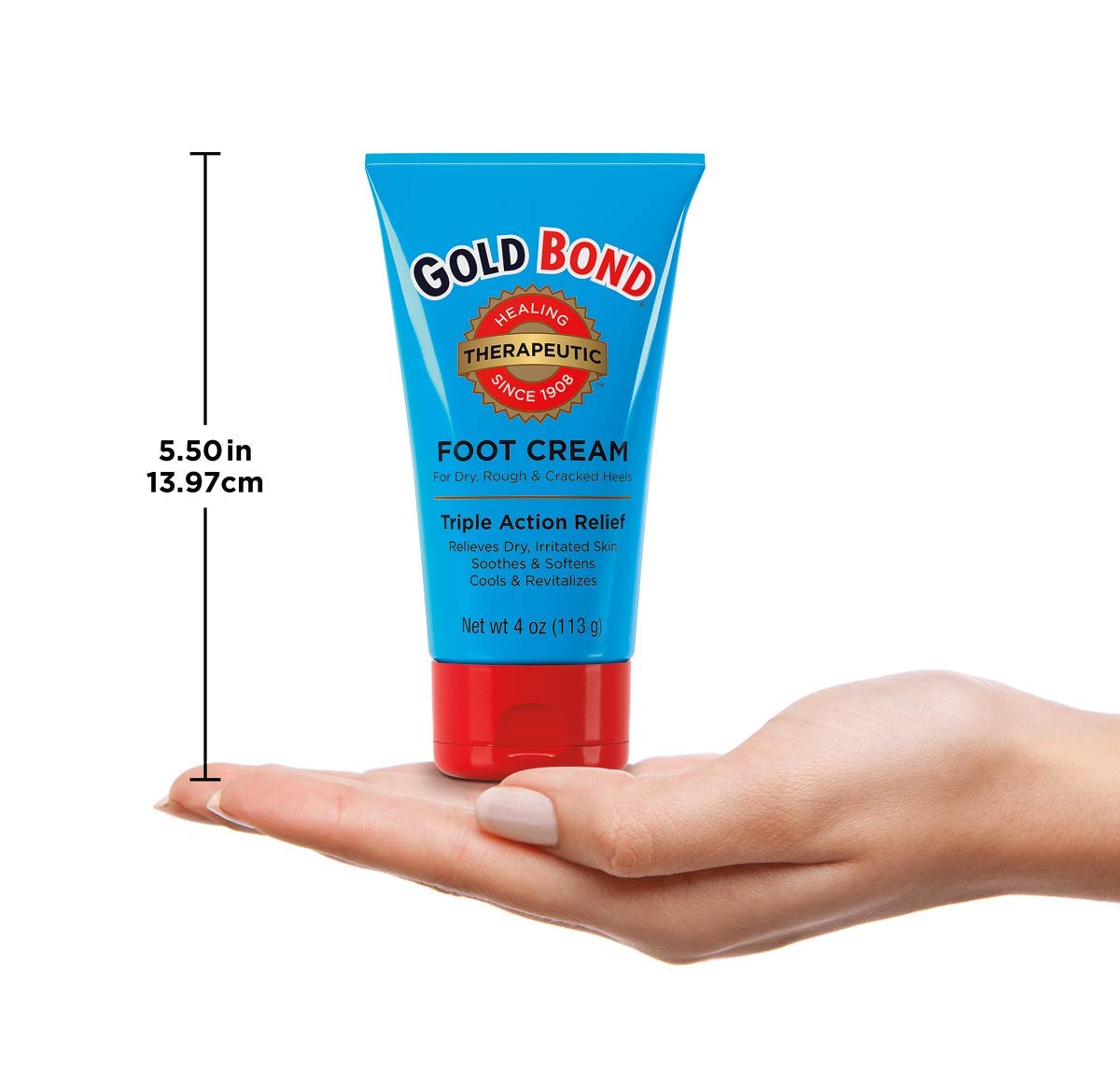 Gold Bond Therapeutic Foot Cream – Nightly Bedtime Ritual for Cracked Heels, Jojoba & Peppermint, Pack of 3