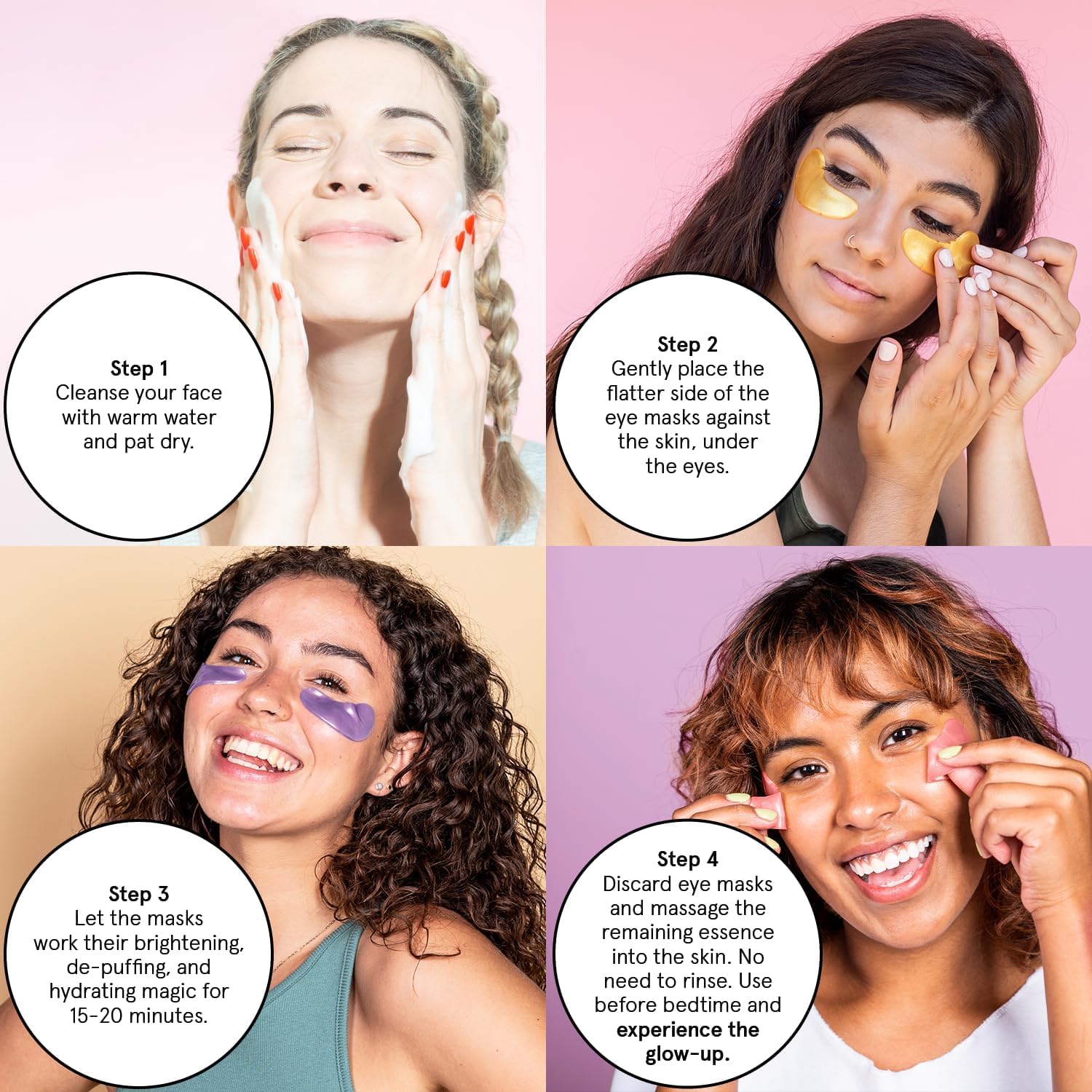 grace & stella Retinol Under Eye Patches - Bridesmaid Gift for Her, Overnight Dark Circle Treatment in Purple, 24 Pairs