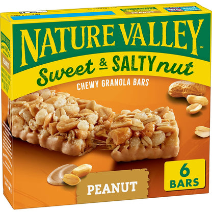 granola bar dipped in creamy peanut and almond butter coating