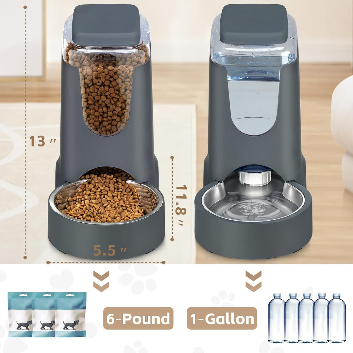 gravity-fed automatic refilling mechanism with no electronics