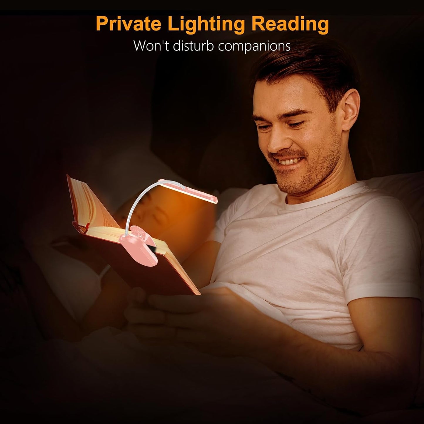 Gritin Clip-On Reading Light – Charming Valentine's Day Gift for Her, 19 LED Eye-Caring Amber Mode for Cozy Bedtime Reading