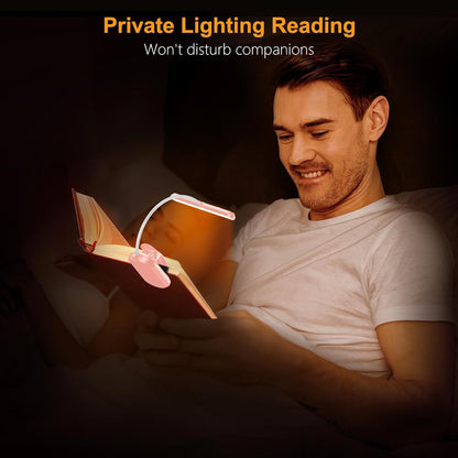 Gritin Clip-On Reading Light – Charming Valentine's Day Gift for Her, 19 LED Eye-Caring Amber Mode for Cozy Bedtime Reading