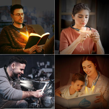 Gritin LED Neck Reading Light – Romantic Valentine's Day Gift for Her, Eye-Caring Amber Light for Reading in Bed