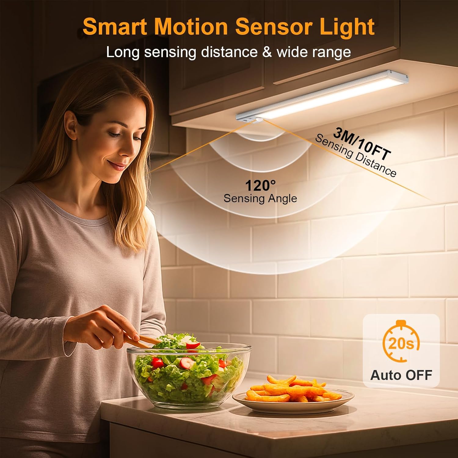 Gritin Under Cabinet Lighting - Clean Aluminum Profile Magnetic Mount for Clutter Free Countertops
