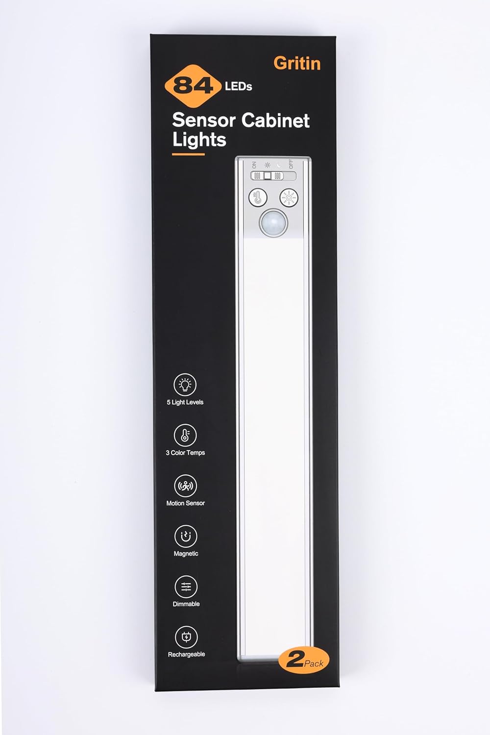 Gritin Under Cabinet Lighting - Clean Aluminum Profile Magnetic Mount for Clutter Free Countertops